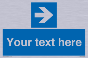 Custom Directional signage blue right arrow 